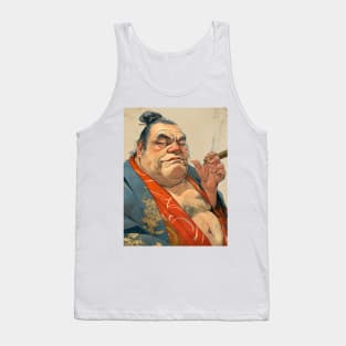 Puff Sumo Smoking a Cigar: "I Smoke Cigars in Moderation; One Cigar at a Time" Tank Top